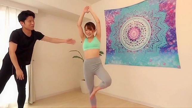 Japanese Beauty Gets Lucky with Hot Yoga Instructor - Must Watch!