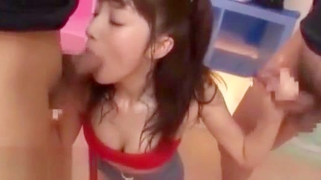 Japanese Teen Cum on Her Own Face During Yoga!