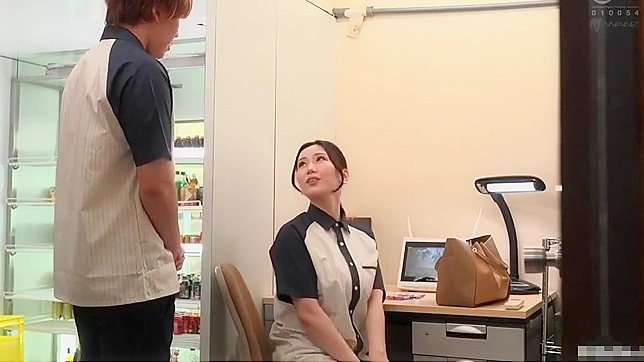 Japanese MILF's Hot Fellatio at Work - Busty Wife Sucks Cock at Part-Time Job!