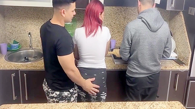 Watch as a Husband Cooks with His Wife, but His Friends Put Their Hands on Her Next to Him - Hot NTR Cuckold Video!