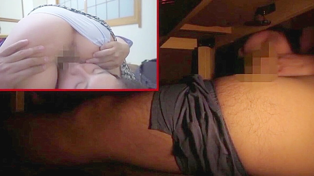 Japanese Cuckold Concept ~ Luscious Stepmom Enjoys Kotatsu Cunnilingus