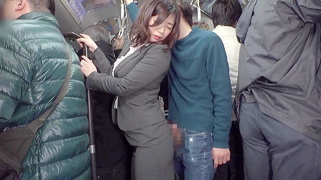 50+ Mature Office Lady Accepts Step-son on a Crowded Bus - Must Watch JAV Video!