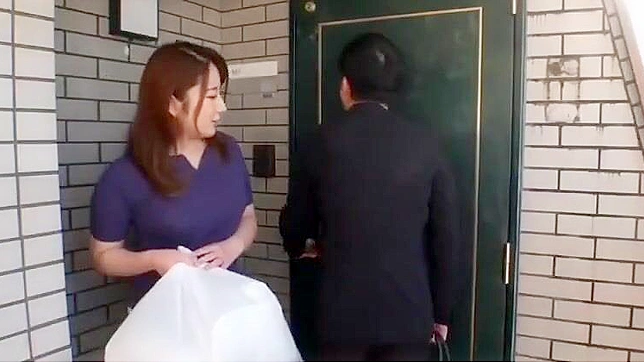 Japanese enchantress Mina Kitano seduces burly neighbor boy