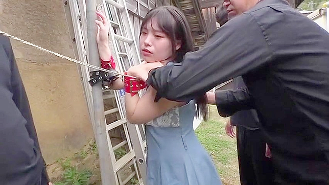 Small boobied luscious japanese bitch gets slapped and fucked in outdoor bondage humiliation!