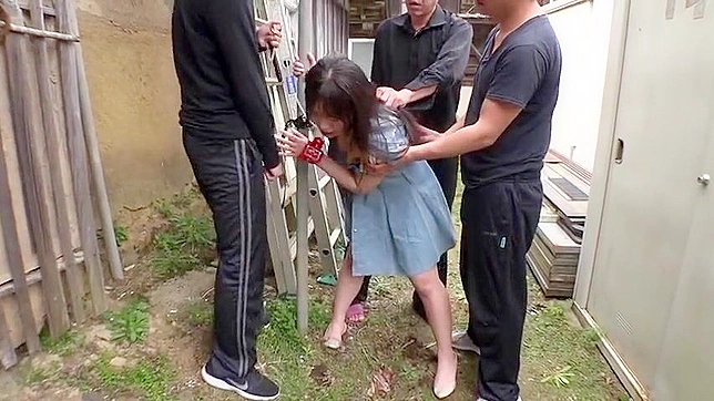 Bitch Slapped and Tied Up! Slutty Japanese Babe with Small Tits Gets Outdoor Humiliation