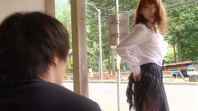 Humiliating punishment for a Japanese redhead babe tied and forced to ride cock