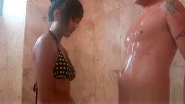 Japanese beauty giving a BIG COCK a hot soapy massage!　Complete your Asian fantasy with this luscious enchantress!