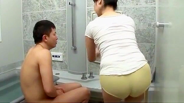 Japanese MILF Gives Mind-Blowing Blowjob While Washing Your Hair!