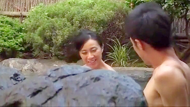 Japanese Step Mom Share Hot Spring Bath with Luscious JS Exclusive