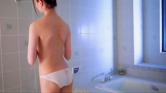 JAV Goddess Karina Nishida in White Cotton Panties - A Private Bathroom Scene