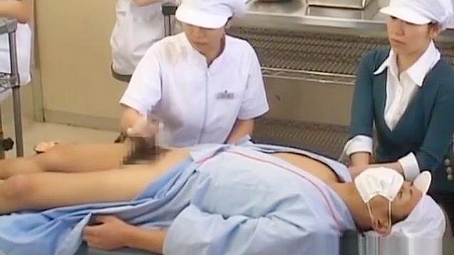 JAV Slutty Nurse Gobbling Down Her Patient's Stiff Cock