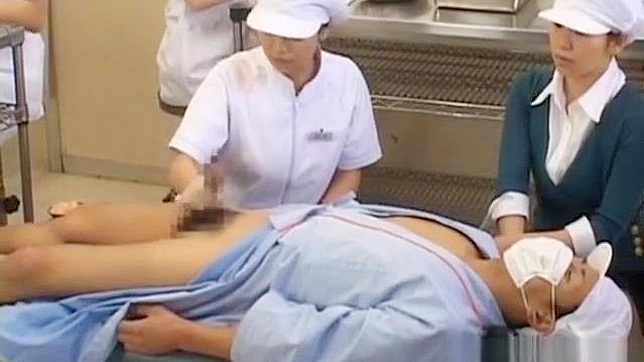 JAV Slutty Nurse Gobbling Down Her Patient's Stiff Cock