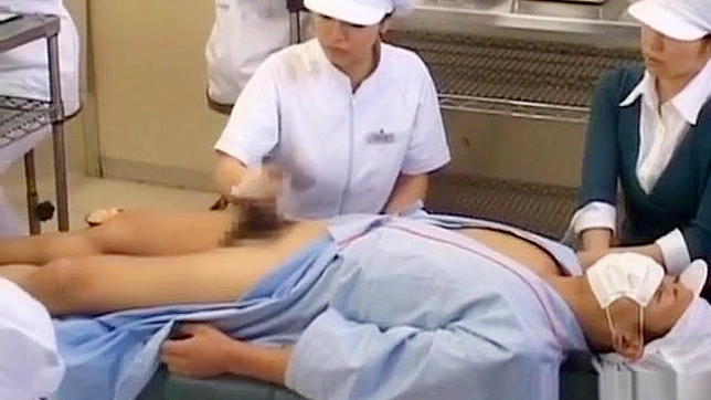 JAV Slutty Nurse Gobbling Down Her Patient's Stiff Cock