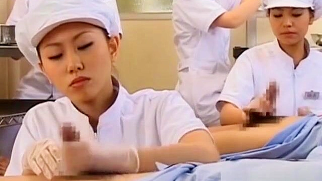 JAV Slutty Nurse Gobbling Down Her Patient's Stiff Cock