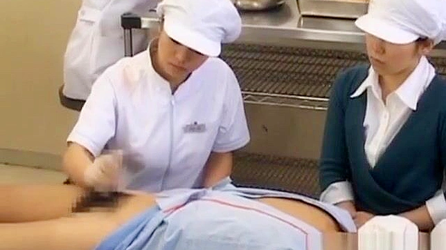 JAV Slutty Nurse Gobbling Down Her Patient's Stiff Cock