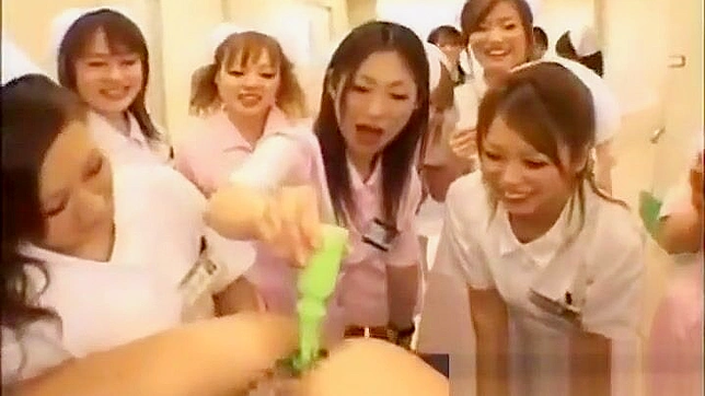 JAV Collaboration ~ 5 Naughty Nurses in a Wild Gangbang!