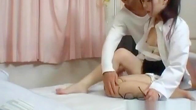 Young Japanese Nurse gf blesses her man's cock with BJ and takes cum in mouth