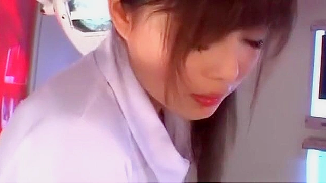 Naughty Japanese Nurse babe is fucked in front of her makeup artists