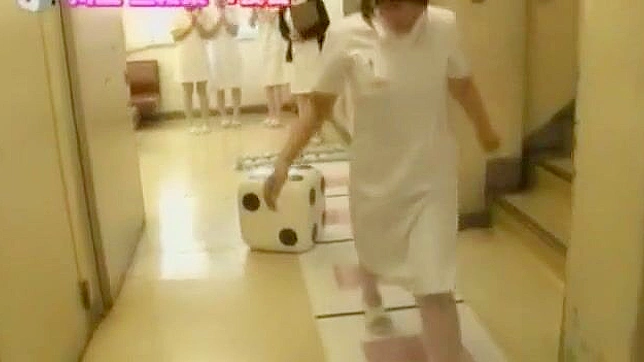 Cute Japanese Nurse teen masturbates before sucking a thick boner