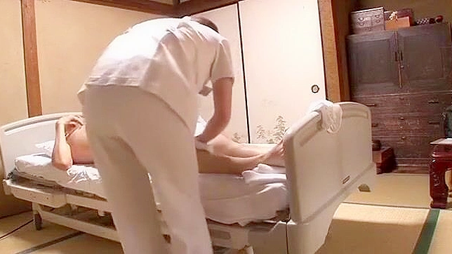 Petite Japanese Nurse babe satisfies a bunch of cocks with ease