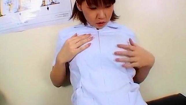 Two Japanese Nurse Femdom Women Punishment Slave in FFM Threesome