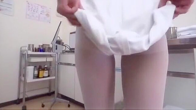 Sexy Japanese Nurse amateur cougar mounted for sex and facial