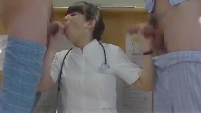 Sexy Japanese Nurse amateur cougar mounted for sex and facial