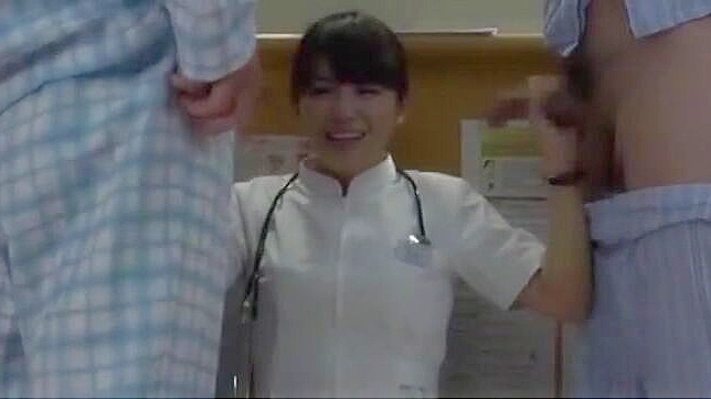 Sexy Japanese Nurse amateur cougar mounted for sex and facial