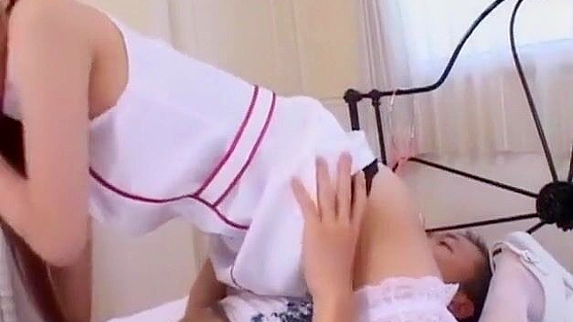 Lovely Japanese Nurse MILFs masturbate while chowing down on hard dongs