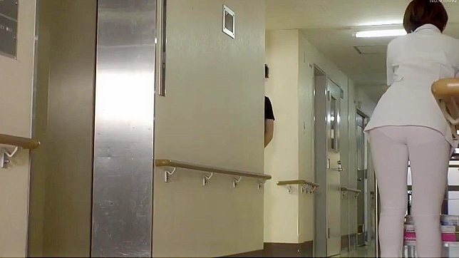 Elevated Pleasure ~ Busty Mature Nurse in Skinny Pants Gets Fucked in the Elevator! - Japanese JAV Porn Video