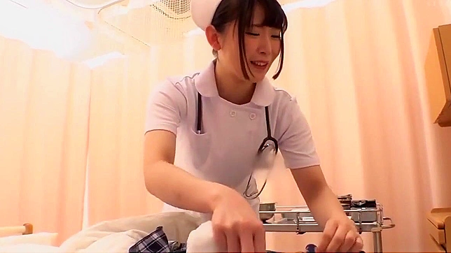 JAV Beauty ~ Alluring Nurse Hand-Jobs Patient's Cock