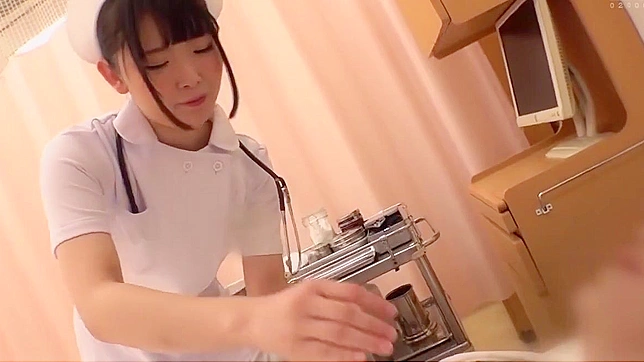 JAV Beauty ~ Alluring Nurse Hand-Jobs Patient's Cock