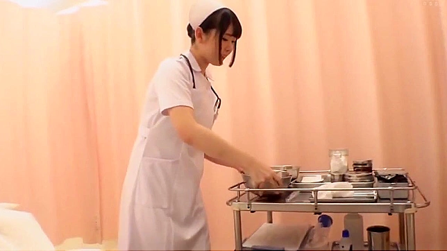 JAV Beauty ~ Alluring Nurse Hand-Jobs Patient's Cock