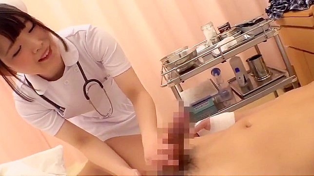 JAV Beauty ~ Alluring Nurse Hand-Jobs Patient's Cock