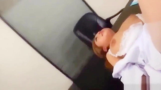 Japanese Nurse beauty sucking and edging her boyfriend while watching hentai