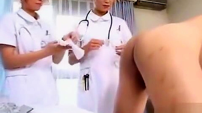 Japanese Nurses Anally Examine Patients While Giving a Blowjob