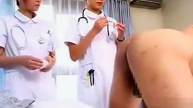 Japanese Nurses Anally Examine Patients While Giving a Blowjob