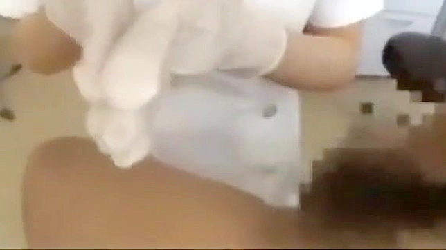 Naughty Nurse Delivers Creamy Cumshot in Latex Gloves!