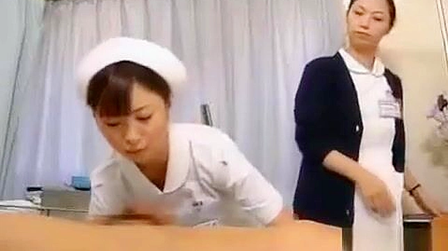 Watch as this luscious Japanese nurse masters her handjob technique!