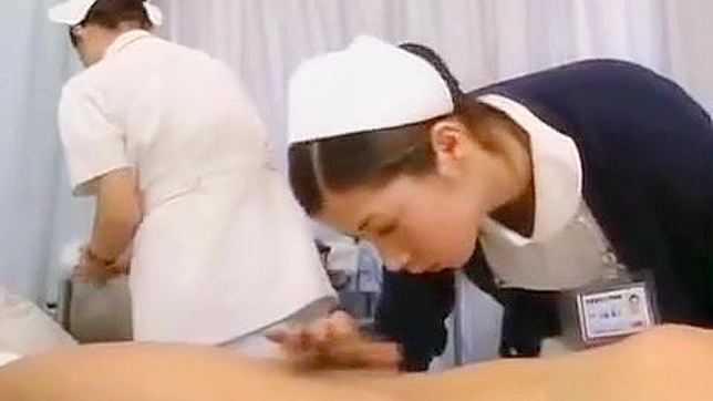 Watch as this luscious Japanese nurse masters her handjob technique!