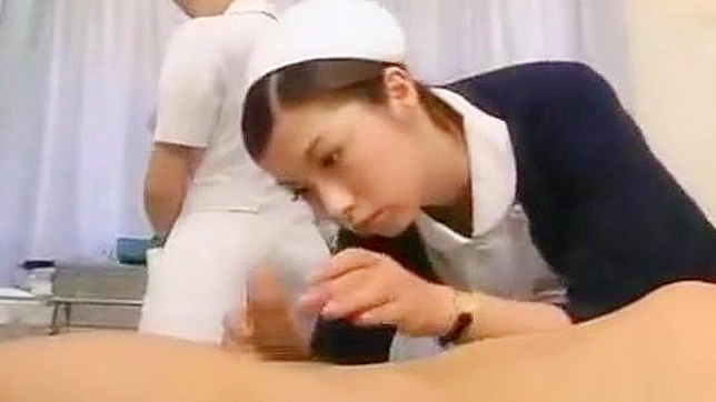 Watch as this luscious Japanese nurse masters her handjob technique!