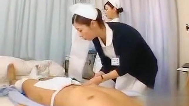 Watch as this luscious Japanese nurse masters her handjob technique!