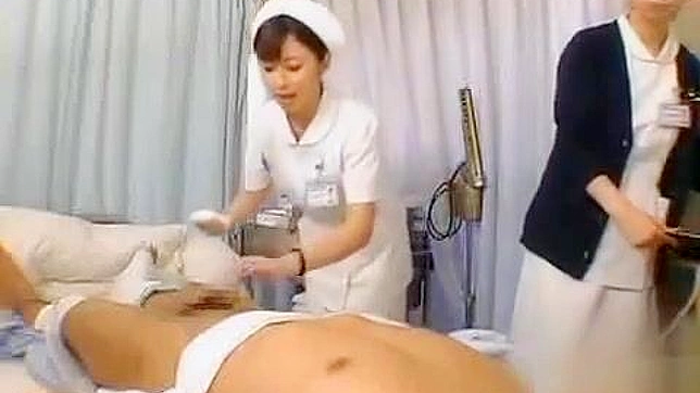 Watch as this luscious Japanese nurse masters her handjob technique!