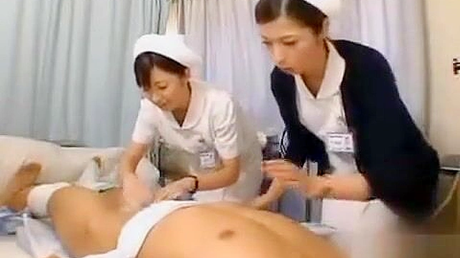 Watch as this luscious Japanese nurse masters her handjob technique!