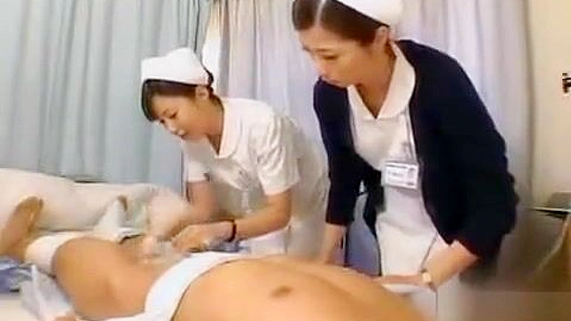 Watch as this luscious Japanese nurse masters her handjob technique!