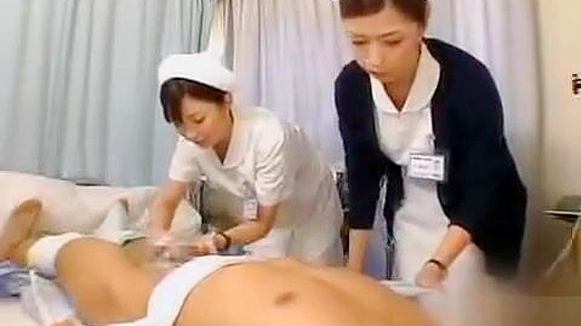 Watch as this luscious Japanese nurse masters her handjob technique!