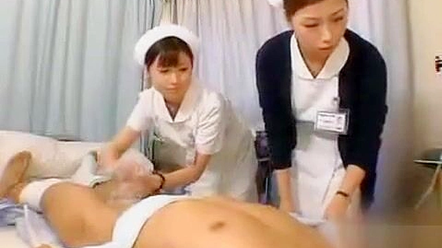 Watch as this luscious Japanese nurse masters her handjob technique!