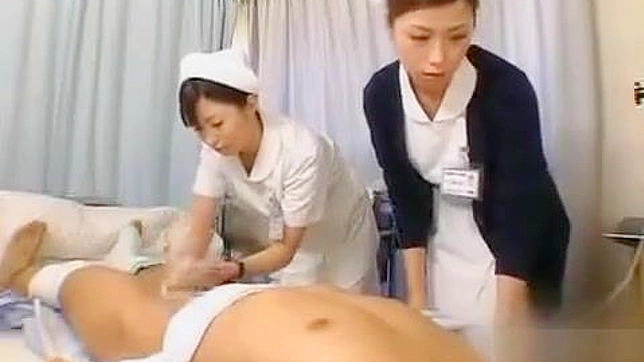 Watch as this luscious Japanese nurse masters her handjob technique!