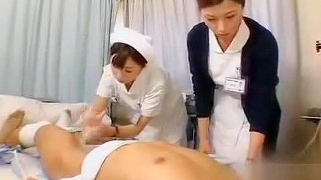 Watch as this luscious Japanese nurse masters her handjob technique!