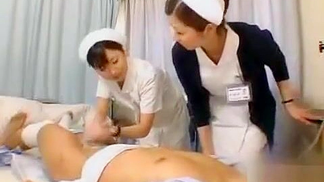 Watch as this luscious Japanese nurse masters her handjob technique!